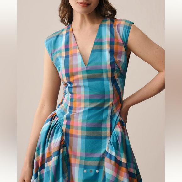 Plaid V-Neck Midi Dress - Picture 2 of 15